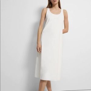 Theory White Scoop Tank Dress In Good Linen Small